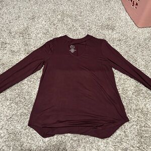Chic Long Sleeve Maroon Top
